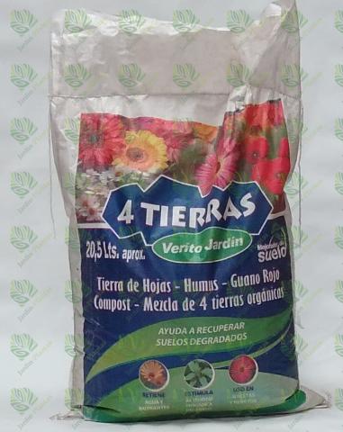 Saco de tierra de hojas 4 Tierras Verito Jardín de 20.5 litros aproximadamente