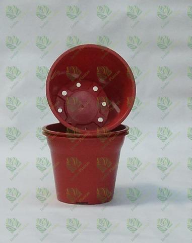 Macetero Redondo Plástico Rígido Liso N21 Terracota