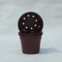 Macetero Redondo Plástico Rígido Liso N17 Chocolate
